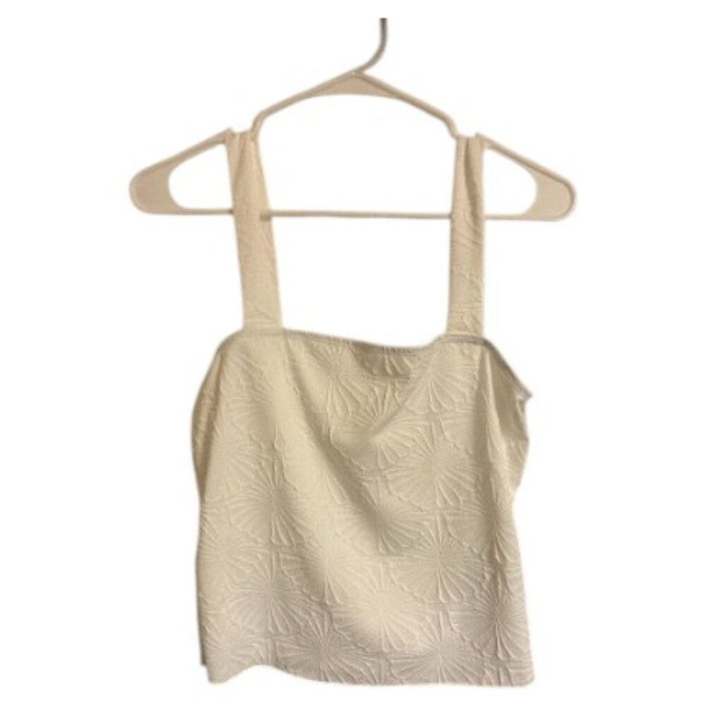 NWOT White Floral Sleeveless Top - Size L